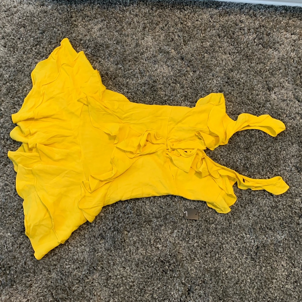 Lulu's Yellow Ruffle Mini Dress - Picture 3 of 7